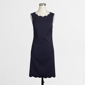 J. Crew Scalloped Trim Navy Dress